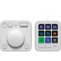 Logitech Master Series MX Creative Console - Tangentbord och nummersatsset - bakgrundsbelyst - USB-C - blekgrå