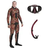Spetton Pack Fire Red Camo Basic 3 Mm Spjutfiskevåtdräkt