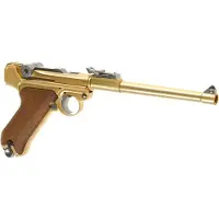 WE Airsoft WE P08 8" Luger GBB 6mm Full Metal - Guld