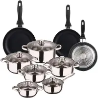 Wellhome Pk8185 Kastrullset Med Stekpannor 15 Bitar