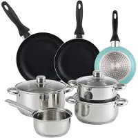 Wellhome Pk8190 Kastrullset Med Stekpannor 10 Bitar