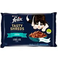 Purina Felix Tasty Shreds Våtfoder För Katt Med Lax 12x4x80g