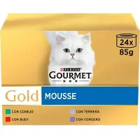 Purina Guld Gourmet Mousse Nötkött Kattgodis Box 85g 24 Enheter