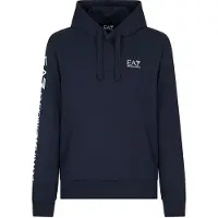 EA7 för män. 7M000569_AF13512 Luvtröja i bomull med Logo Series navy hoodie (3XL), Casual, Deportivo, Multisport, Marino