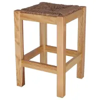 Wellhome Låg Fyrkantig Rustik Träbänk 32.5x32.5x48.5 Cm