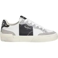 Pepe Jeans för kvinnor. PLS300006 Milan Court läder sneakers vit (36), Hud, Karta, Nyckelband, Casual