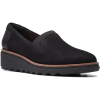 Clarks för kvinnor. 26155819 Sharon läderskor svart (36), Hud, 1 till 3 cm, Ingen, Casual