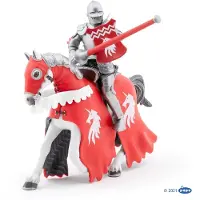 Papo Horse Of Unicorn Knight m. Spjut - H: 14,5 cm - - One Size - Leksaksfigur