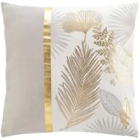 Douceur D`Interieur Douceur d’Interieur puddfodral i beige med guldblad, 45 x 45 cm