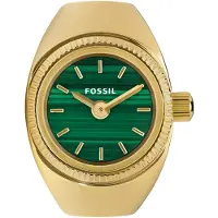 Fossil Ring guld / smaragd