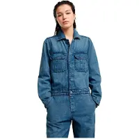 G-Star för kvinnor. D24392-D777-G797 Målaroverall blå (XXS), Casual, Denim, Lång ärm, Ekologisk bomull, Hållbar