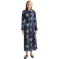 Scotch & Soda Belted Pleated Hem Långärmad Midiklänning