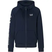EA7 för män. 7M001047_AF10377 Logo Series Hooded Sweatshirt marinblå (M), Casual, Bomull, Lång ärm, Marino