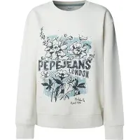 Pepe Jeans för kvinnor. PL5800023 Sweatshirt Beda off-white (S), Vit, Casual, Bomull