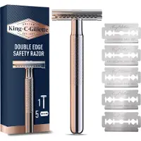Gillette - King Double Edge Safety Razor - Shaver + 5 spare blades