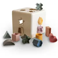 Mushie Shape Sorteringslda (Original) | Pedagogisk inlrningsleksak fr smbarn med 12 former | Tillverkad i Danmark (10+ mnader)