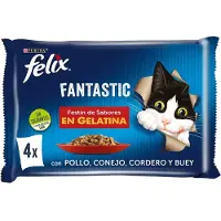 Purina Felix Fantastic Köttfrossa 4x85g Kattsnacks 12 Enheter