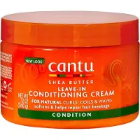 Cantu , Shea Butter, Leave-In Fuktighetskräm, För Naturliga Kringlor, Spiral & Vågor, 12 oz (340 g)