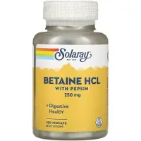 Solaray Betaine Hcl With Pepsin 250mg Enzymes And Digestive Aids Kapslar 180 Enheter
