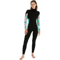 Hurley Plus Printed 3/2 Mm Våtdräkt I Neopren För Dam Med Långa ärmar Och Dragkedja I Bröstet