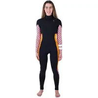 Hurley Plus Printed 4/3 Mm Våtdräkt I Neopren För Dam Med Långa ärmar Och Dragkedja I Bröstet