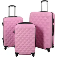 Borg Living Resväskor - set med 3 st. - Exklusivt erbjudande på hardcase resväskset - Diamantlyserosa