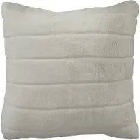 Nordstrand Prydnadskudde - 45x45 cm - Vit - Fuskpäls soffkudde med ränder -