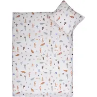 By Mats Undervattensmotiv sängkläder - 100% bomull - Babysängkläder 70x100 cm - Vitt med undervattensmotiv