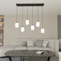 Emibig Glas pendellampa Verdi LIGHTING, dimbar, Vitt / opal, Vardagsrum / matsal, Glas, Pendellampa