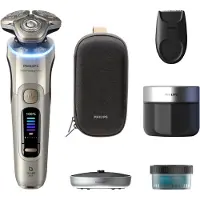 Philips i9000 Prestige Ultra XP9403 Rakapparat för våt- och torrakning med SkinIQ Pro, Roterande rakhuvud, Guld, SkinIQ Pro, Rostfritt stål, LCD, Android, iOS