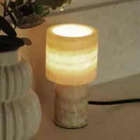 PR Home Bordslampa Lucie, Creme / bärnsten, Vardagsrum / matsal, Sten, Modern, Bordslampa