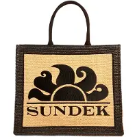Sundek Raffia Shopping With Embroidered Logo Väska