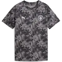 Puma Manchester City Tränings T-Shirt Pre Match - Svart/Flat Mörkgrå Barn, storlek 128 cm