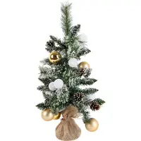 Black Box Trees Julgran vit med guld 60 cm inkl. LED med timer - Jack