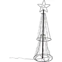Luca Lighting Julgransgolvlampa svart träd 150 cm inkl. LED RGB med timer IP44 - Ugoku