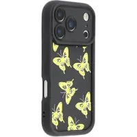 Mtp Products iPhone 17 Pro Max TPU-skal med fjärilstryck - Gul / Svart