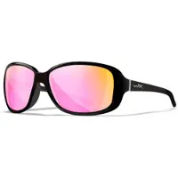 Wiley x WileyX AFFINITY CAPTIVATE Polarized Rose Gold Mirror Lenses Gloss Black Frame