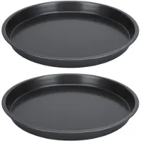 TOMTOP JMS 2 st Non-Stick Pizzapanna Djup Förtjockad Kolstål Bakplåt för Kök Bageri 10in 10 Inch