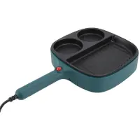 Koogeelife Nonstick Frukoststekpanna 2 Sektioner Biff- och Äggstekpanna Delad Grillpanna med Långt Handtag L(for 6.5-9kg)