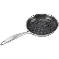 Konnwei 316 Rostfritt Stål Stekpanna Kompositbotten Universal Förhindrar Fastbränning Lätt att Rengöra Stekpanna för 24cm / 9.4in