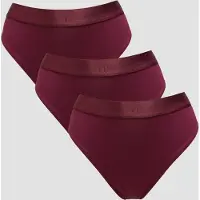 Myprotein MP Women's Mid Rise Bikini Brief (3-pack) – Vinröd - S