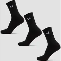 MP Unisex Crew Socks (3 Pack) - Black - UK 2-5