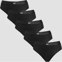 MP Women's Mid Rise Bikini Brief (5 Pack) - Black - M