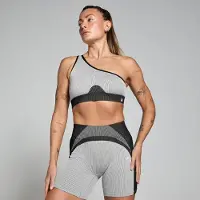 MP Women's Contrast Rib Seamless Bra – Black/Grey - XL