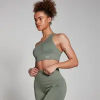 MP Tempo Rib Seamless Asymmetric Bra för kvinnor – Moss Green - XL