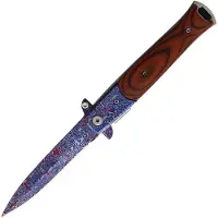 ElitEdge Damascus Etched Linerlock A/O
