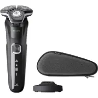 Philips SHAVER Series 5000 S5898/35 Elektrisk rakapparat för våt- och torrakning, Roterande rakhuvud, Svart, SteelPrecision blades, Rostfritt stål, Knappar, LED