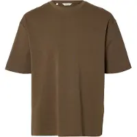 Selected T-shirt 'SLHOSCAR' choklad