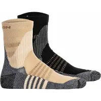 Salomon - Vandringskläder - Socks X Ultra Access Quarter 2-Pack Bleached Sand Black för UnisexUll - Storlek 36-38 - Beige