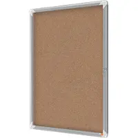 Nobo - Innesluten anslagstavla - väggmonterbar - 1000 x 752 mm - 9 x A4 - Kork - icke-magnetisk - kork - silverram